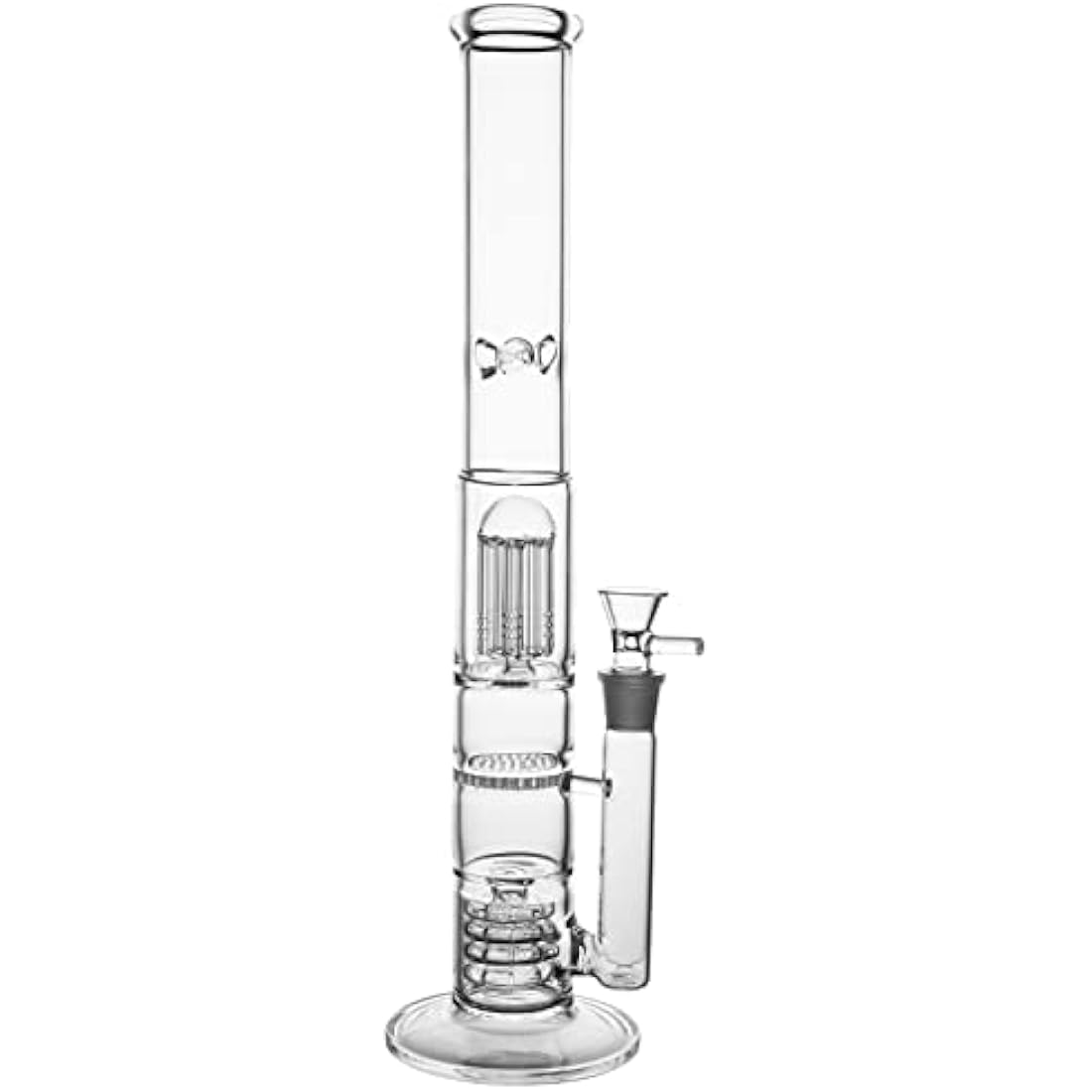 17" Glass Bong | Triple Honeycomb Perc Water Pipe - Clear