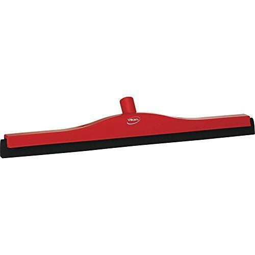 Vikan 77544 Fixed Head Floor Squeegee | 24" Red Neoprene Foam Rubber