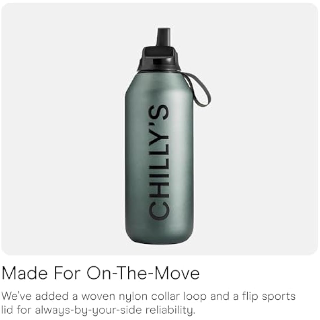 Chilly's Series 2 Flip Water Bottle – Insulated Stainless Steel, 1L
