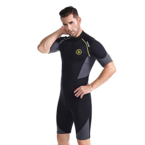 ZCCO Men's 1.5mm Neoprene Shorty Wetsuit | Back Zip Diving & Surfing