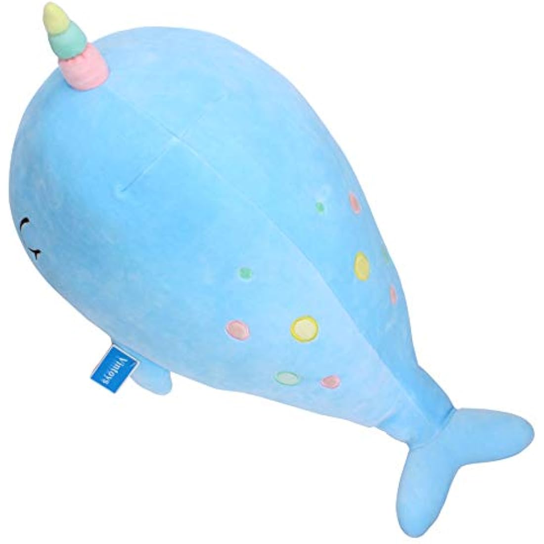 Vintoys Narwhal Unicorn Whale Plush Toy – 21" Blue Soft Hugging Pillow