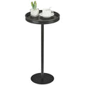Small Round Drink Table – Modern Metal Pedestal Side Table