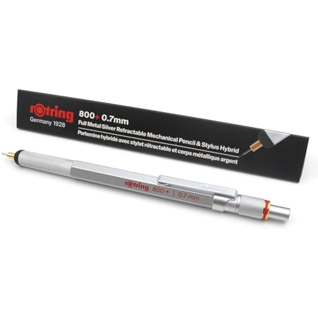 Rotring 800+ Mechanical Pencil & Stylus | 0.7mm Silver Metal Barrel
