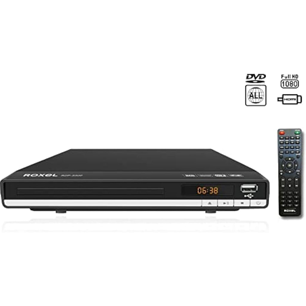 Roxel RDP-S500 Multi Region DVD Player | 1080p HDMI Upscaling & USB