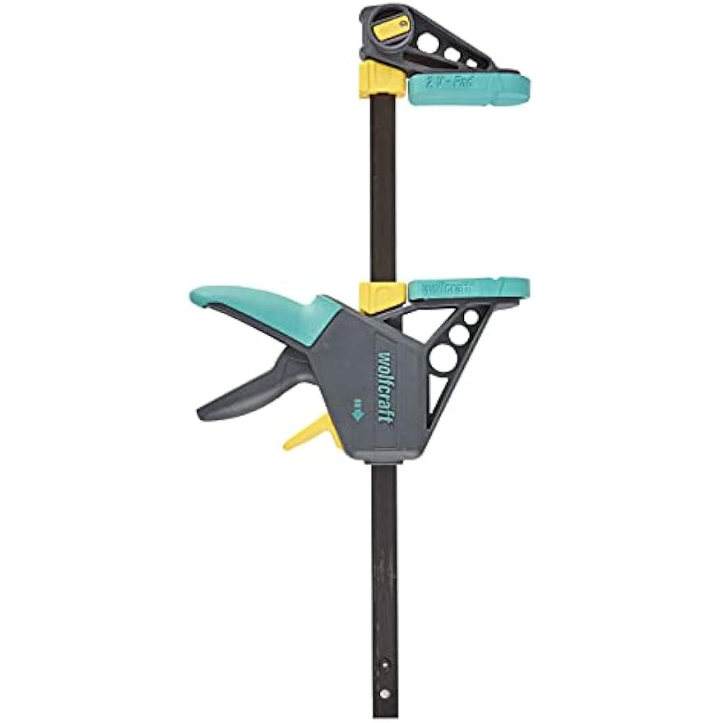 Wolfcraft PRO L One-Hand Clamp | 300mm Steel Rail Woodworking Tool