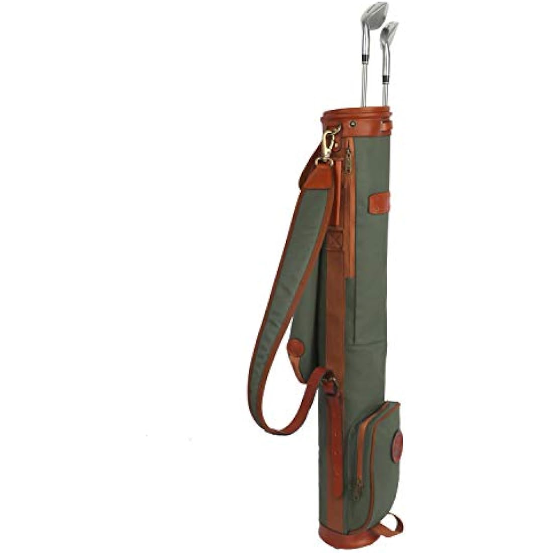 TOURBON Waterproof Canvas Golf Carry Bag | Padded Travel Case - Green
