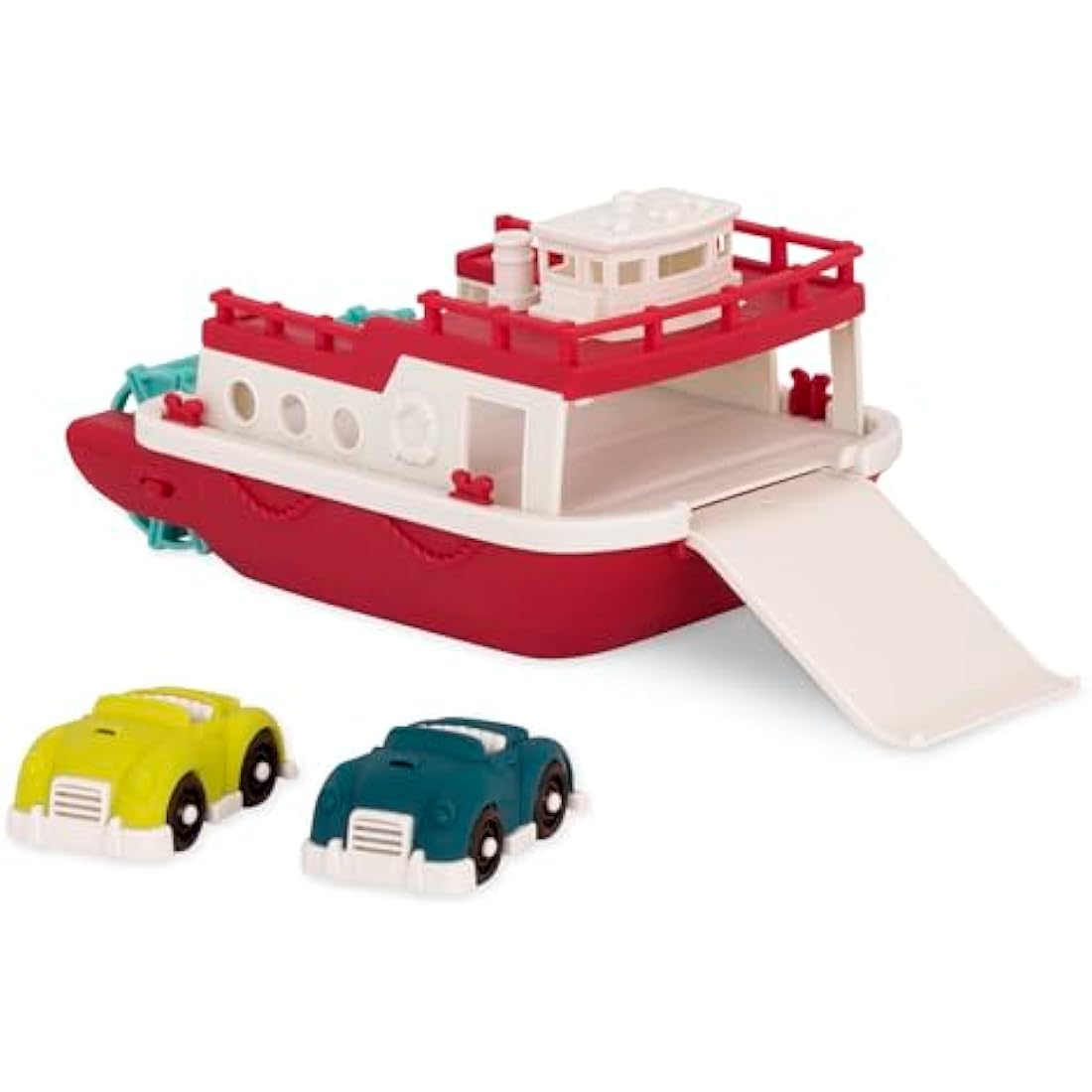 Battat Wonder Wheels Ferry Boat – Floating Bath Toy with 2 Cars