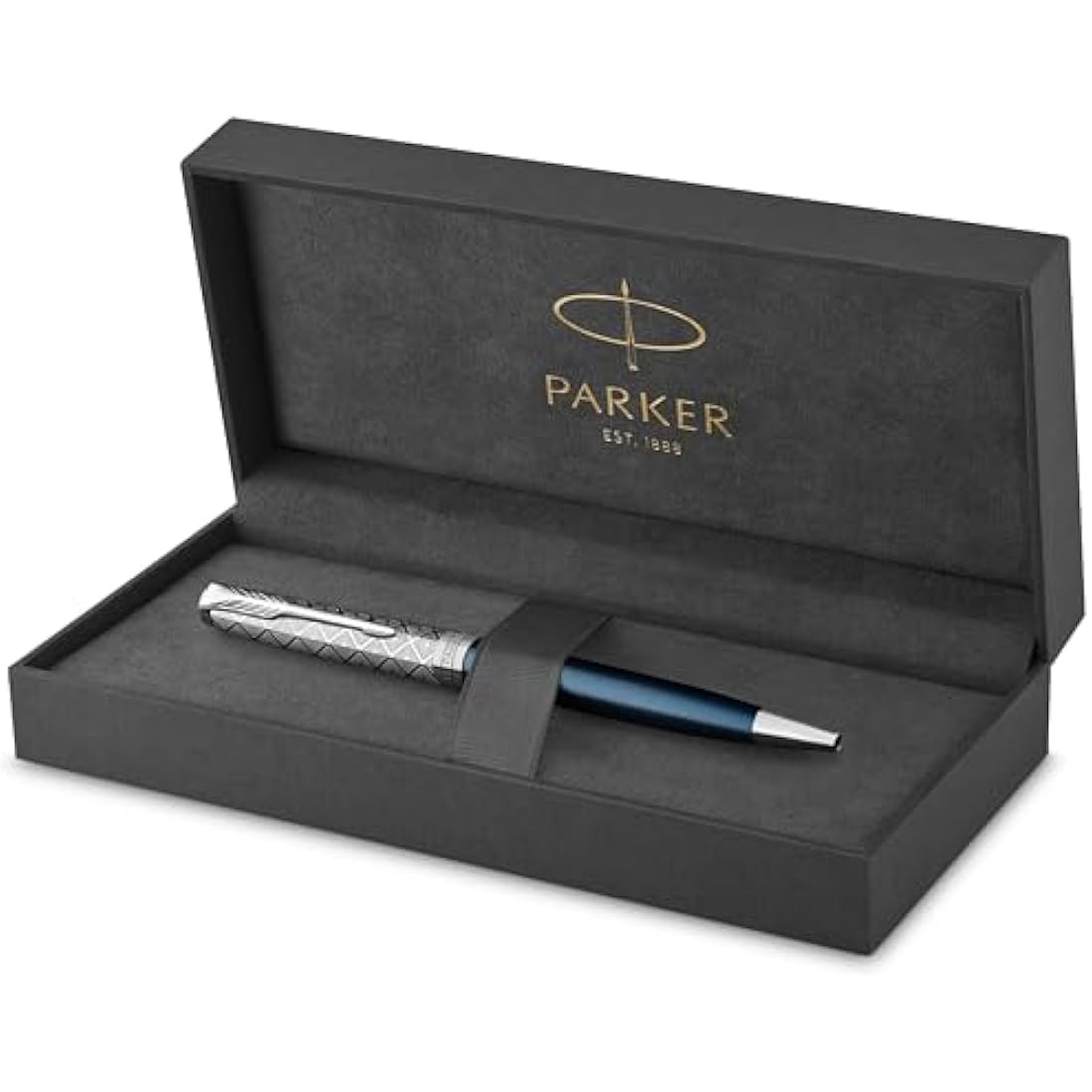 Parker Sonnet Ballpoint Pen – Blue Satin Finish with Chrome Trim