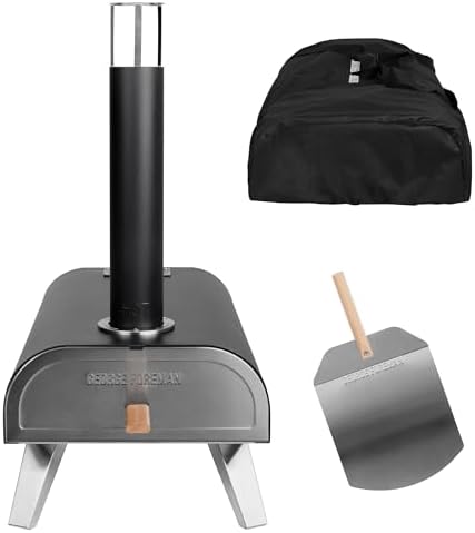 George Foreman 12 Inch Wood Fired Pizza Oven – Portable Smoker with Bag