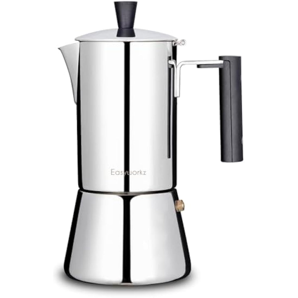 Easyworkz 6-Cup Stainless Steel Stovetop Espresso Maker | Induction Moka Pot