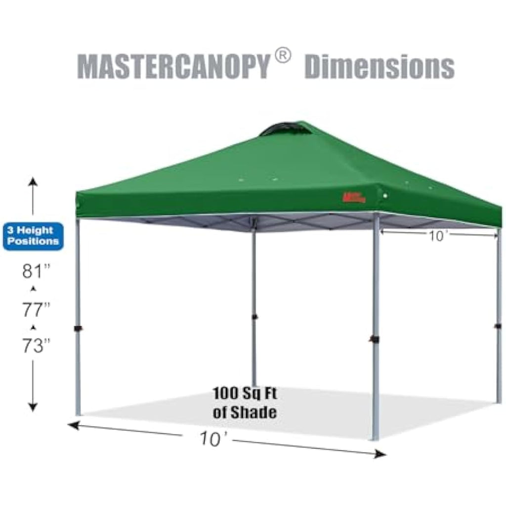MASTERCANOPY 3x3M Pop-up Gazebo Tent | UV Protection Canopy - Forest Green