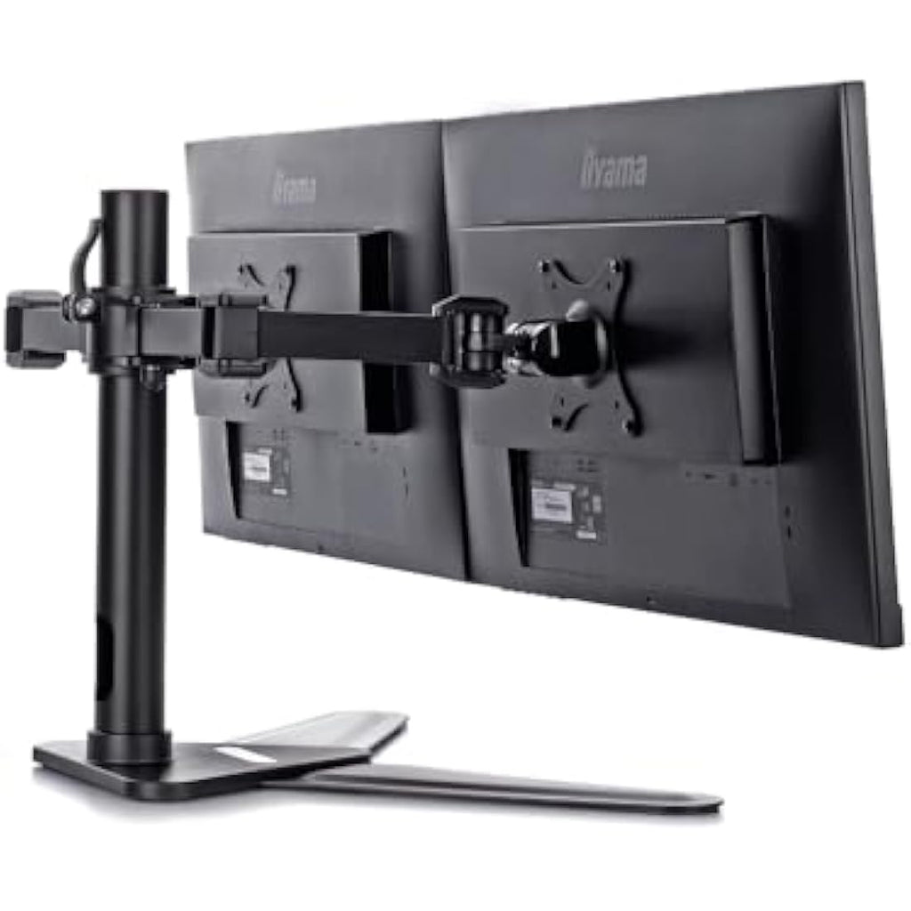 iiyama DS1002D-B1 Dual Monitor Arm – Ergonomic Desk Mount Stand