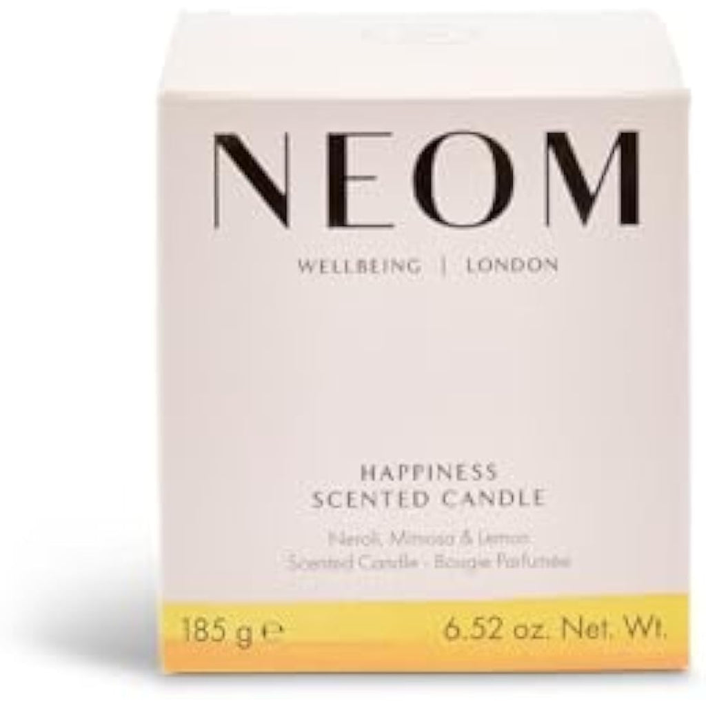 Neom Happiness Scented Candle | Neroli & Lemon Essential Oil | 185g