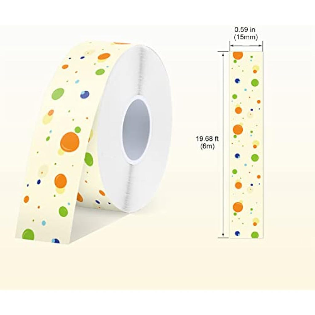 SUPVAN Label Maker Tape for E10 E11 E16 | 15mm x 6m Black on Dots