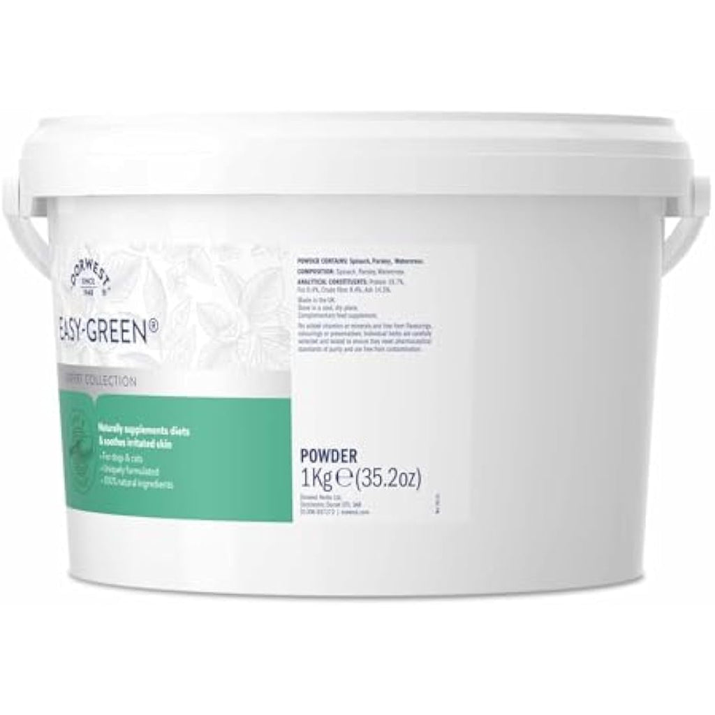 Dorwest Herbs Easy-Green Powder 1kg | Raw Diet Supplement for Dogs