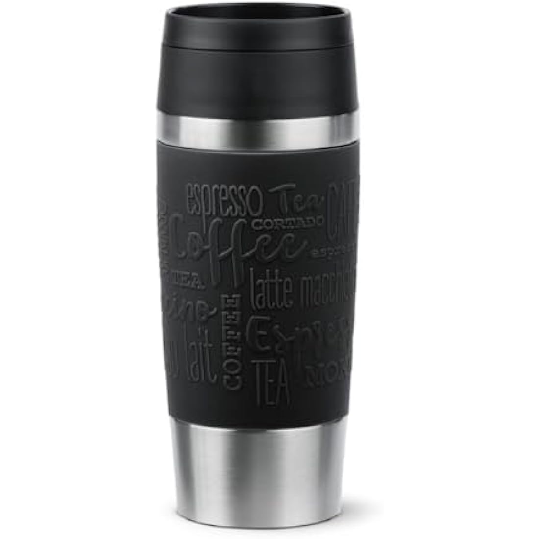 Tefal Travel Mug – 360ml Stainless Steel Insulated Cup with Soft-Touch Sleeve