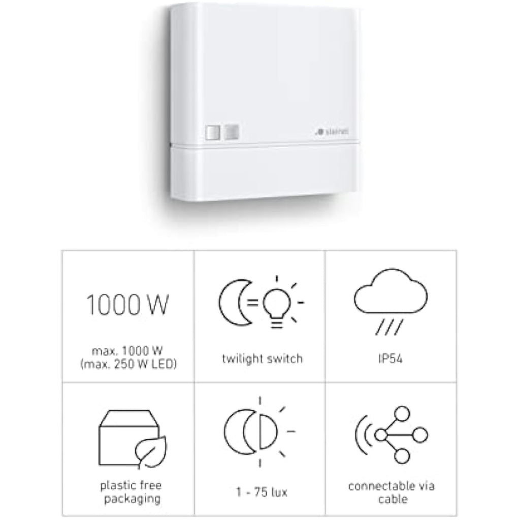 Steinel NightmatIQ Dusk to Dawn Sensor | 1000W Outdoor Switch - White
