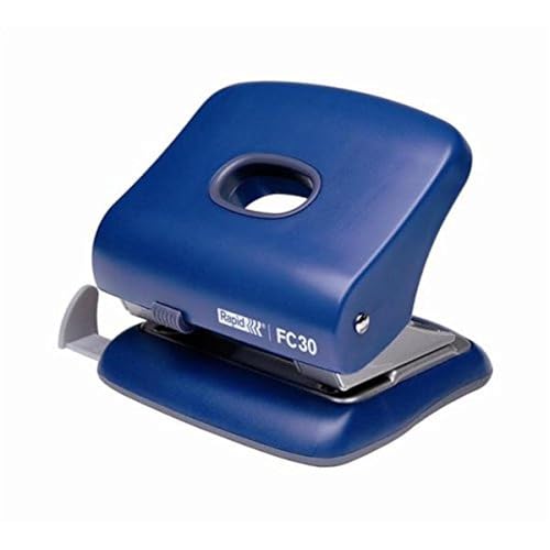 Rapid Fashion FC30 2 Hole Punch – 30 Sheet Capacity, Metal, Blue