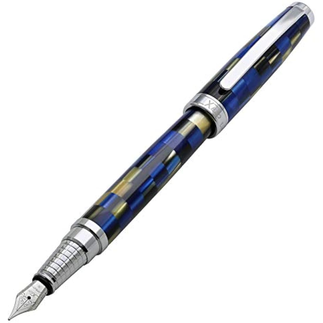 Xezo Urbanite Fountain Pen – Medium Nib, Retro Blue & Black Acrylic