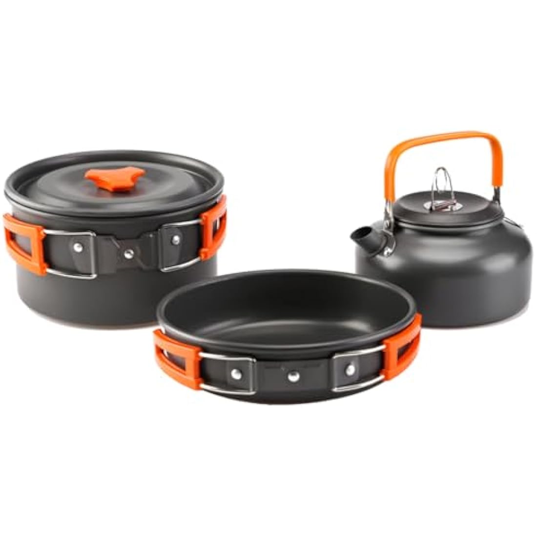 aiGear Camping Cookware Set | 3-Piece Aluminum Mess Kit for 2-3 People