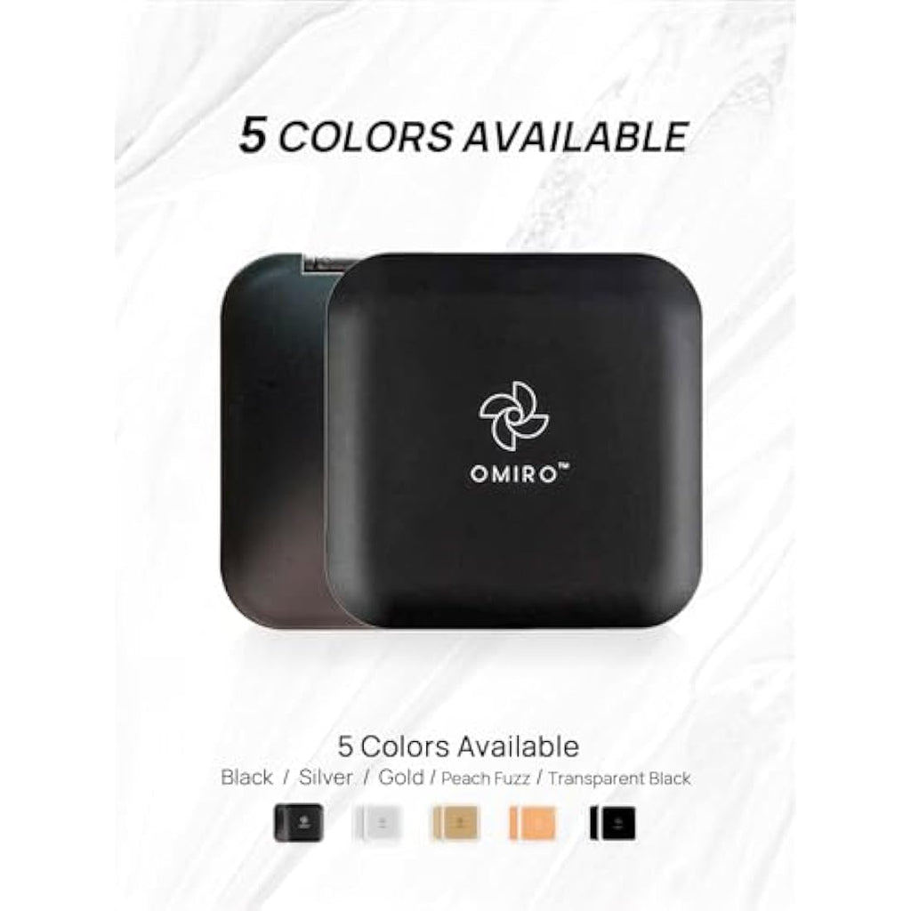 OMIRO Compact Mirror | 1X/10X Magnifying Travel Pocket Mirror - Black