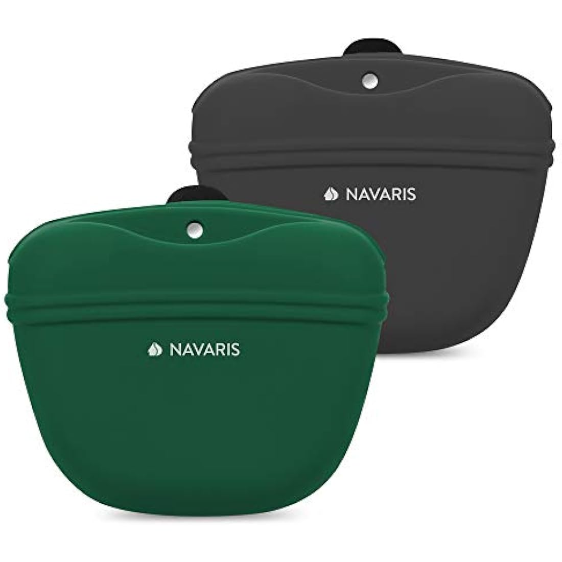 Navaris Silicone Dog Treat Pouch – 2-Pack Training Bag with Belt Clip