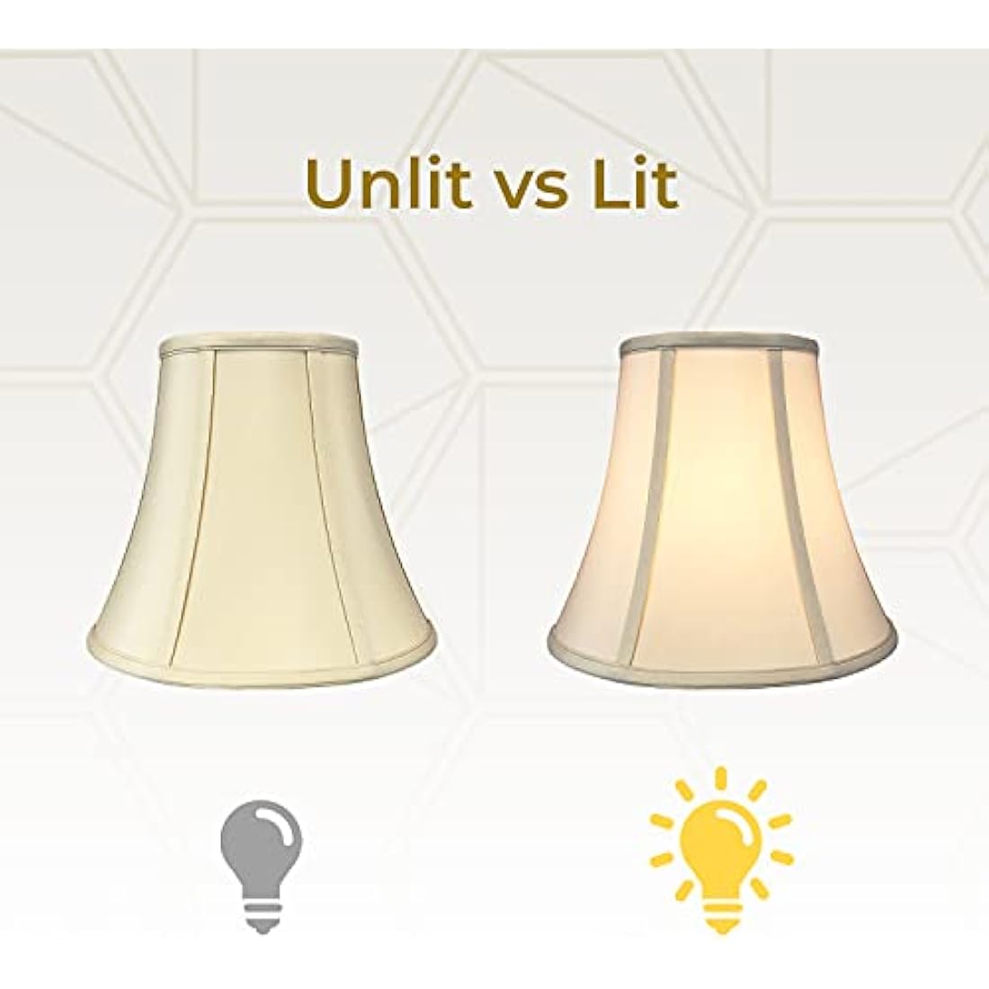 Royal Designs True Bell Lamp Shade | Beige Silk Shantung | 7x14x11.5