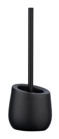 WENKO Badi Ceramic Toilet Brush Set – Matte Black Silicone Edge Cleaner