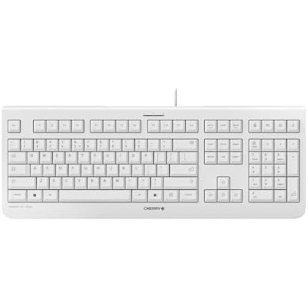 CHERRY KC 1000 Wired Keyboard | Full-Size Quiet Office Keys | White-Grey