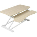 VIVO 81cm Height Adjustable Desk Converter | Light Wood & White