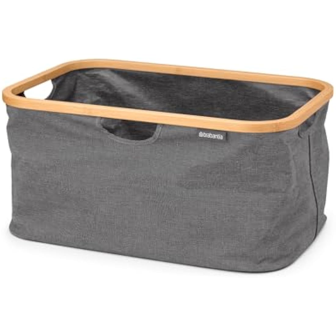 Brabantia Foldable Laundry Basket – 40L Water Resistant Hamper, Pepper Black