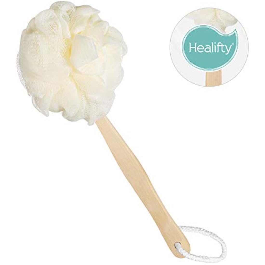 Healifty Back Scrubber – Long Handle Natural Loofah Shower Brush for Body