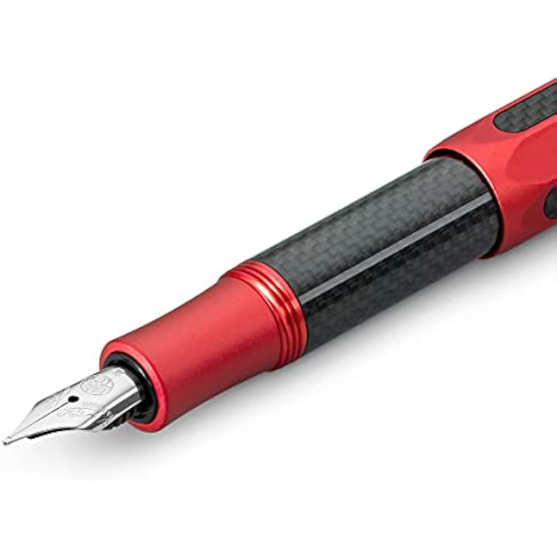 Kaweco AC Sport Fountain Pen – Red Aluminium and Carbon – Medium Nib