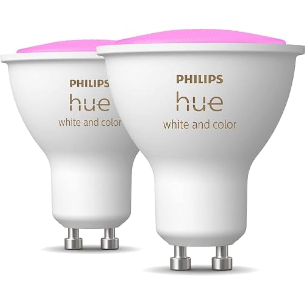Philips Hue White & Colour Ambiance GU10 Smart LED Bulbs - 2 Pack