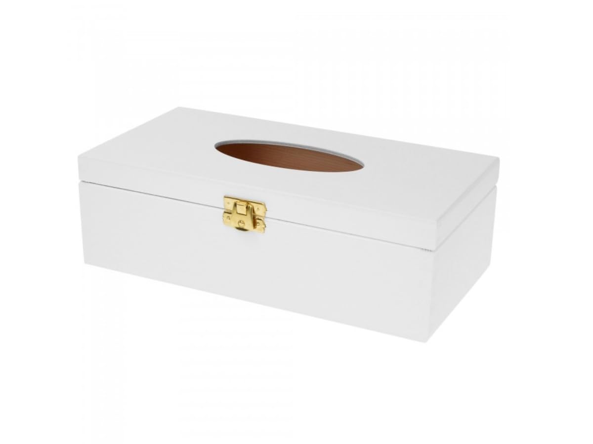 Wooden World - White Handmade Tissue Box for Decoupage & Home Decor