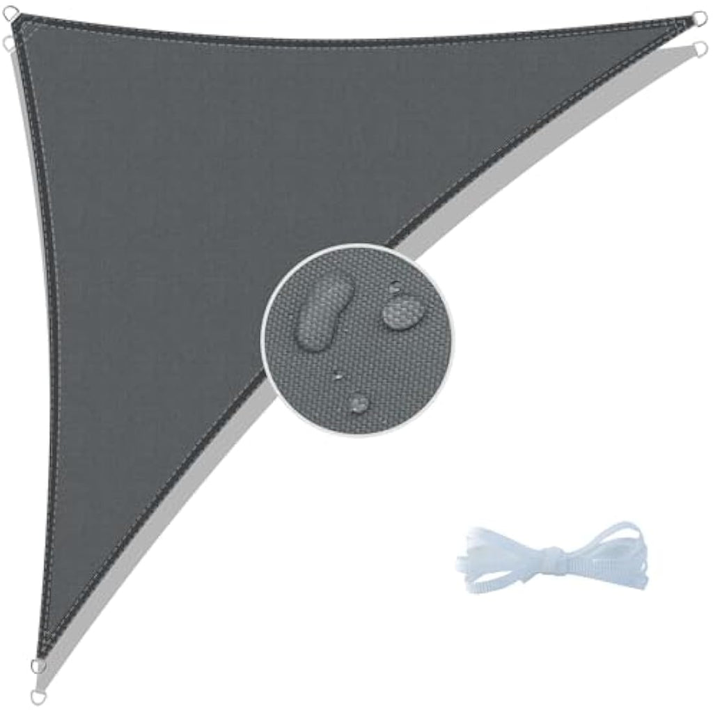 Cool Area Sun Shade Sail - 5x5x7m Waterproof Triangle Canopy, Charcoal