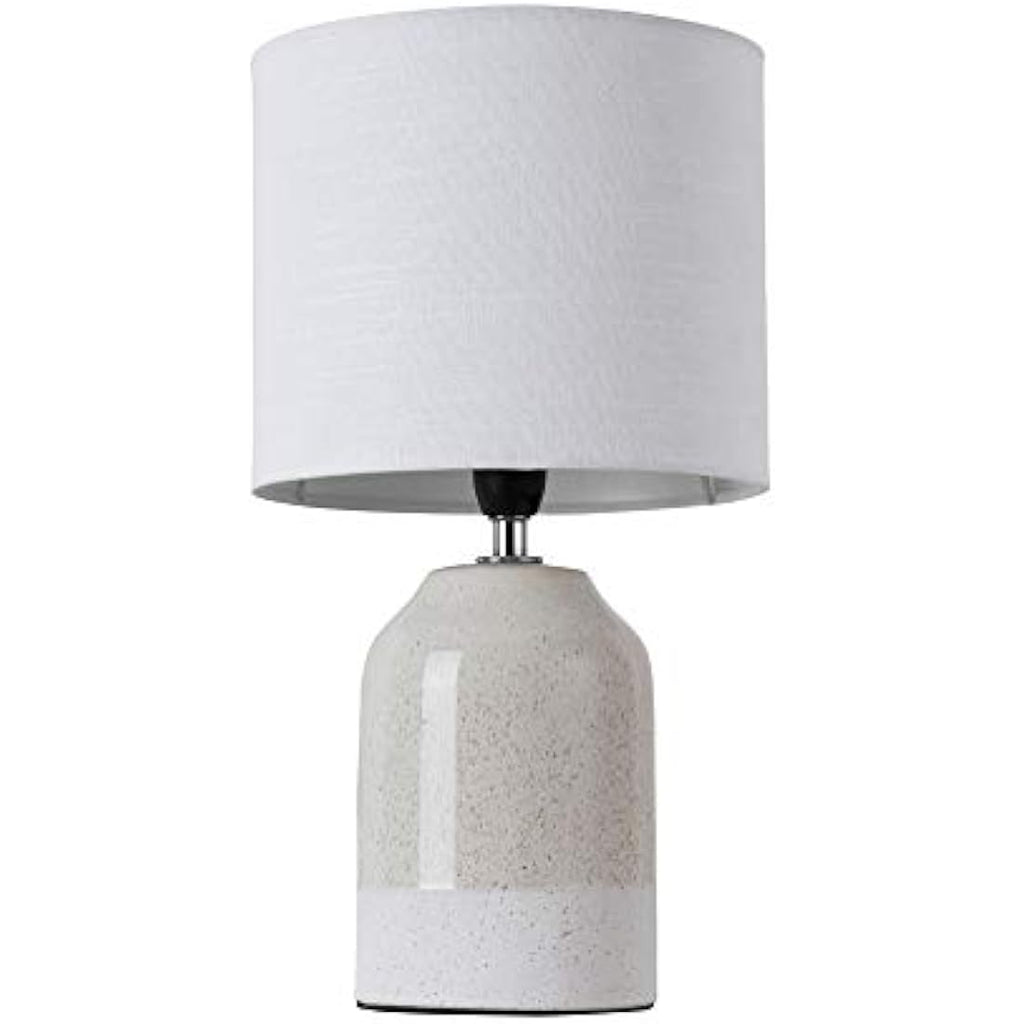 Pauleen Sandy Glow Ceramic Table Lamp | Beige & White E14 Luminaire