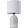 Pauleen Sandy Glow Ceramic Table Lamp | Beige & White E14 Luminaire