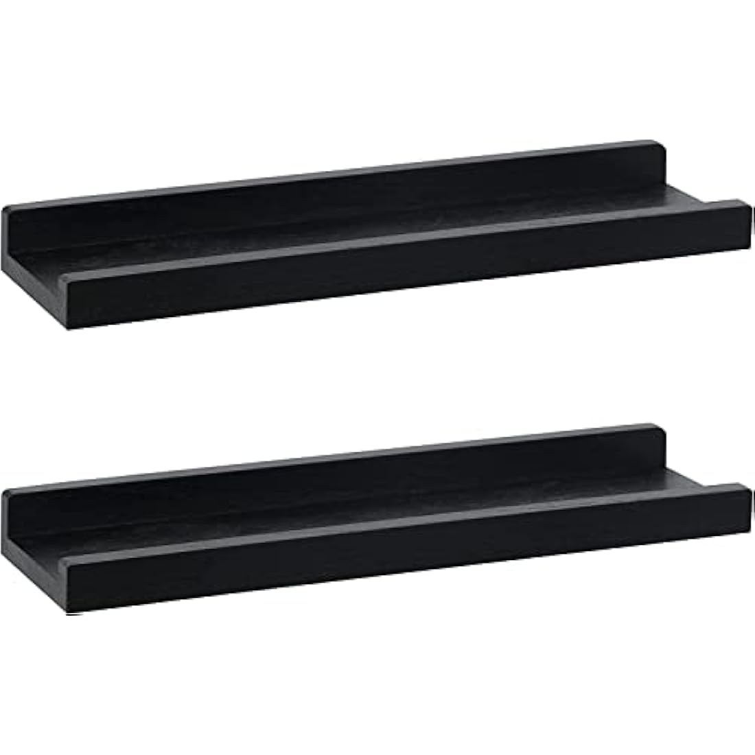 PHOENANCEE 43cm Solid Wood Floating Shelves - Rustic Wall Ledge, Set of 2