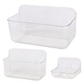 Godneei 3-Pack Plastic Shower Caddy – Transparent No-Drill Shelves