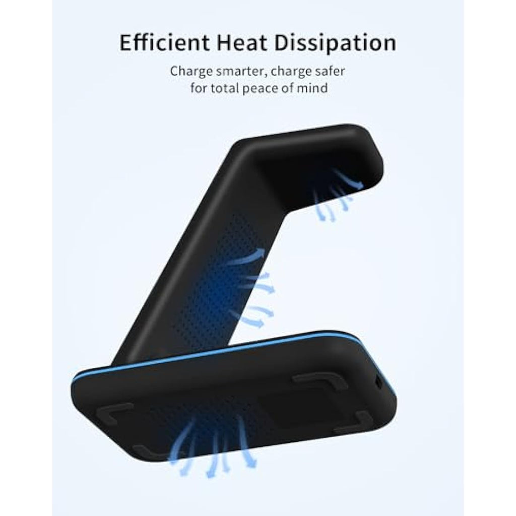 GEEKERA 3-in-1 Wireless Charging Station for iPhone, Apple Watch & AirPods