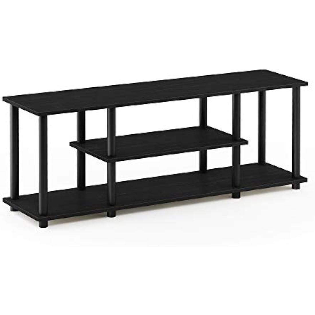 Furinno Turn-N-Tube 3-Tier TV Stand for 50-Inch TV, Walnut/Black