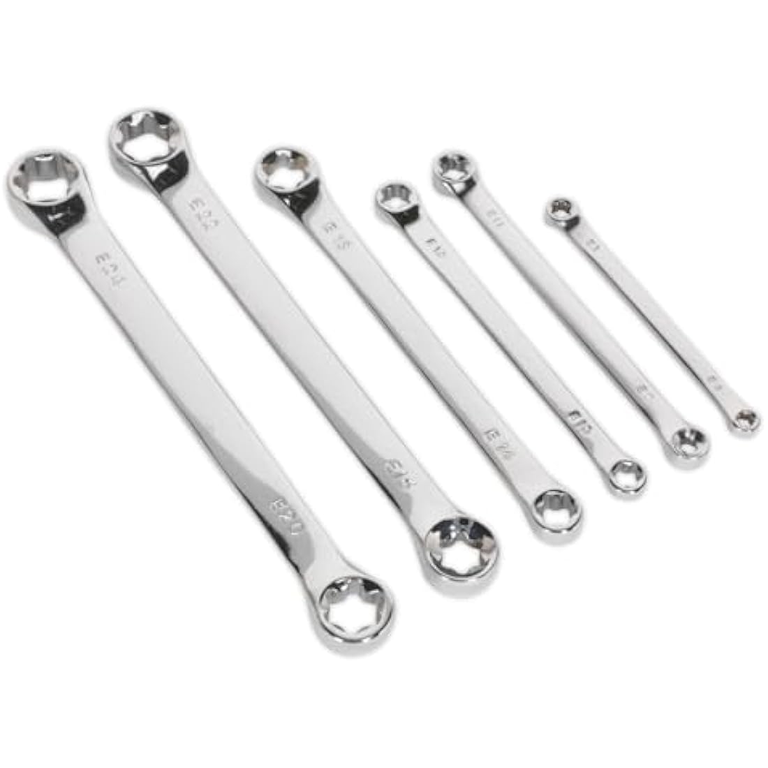 Sealey Siegen S01107 6pc TRX-Star Double End Spanner Set - Silver