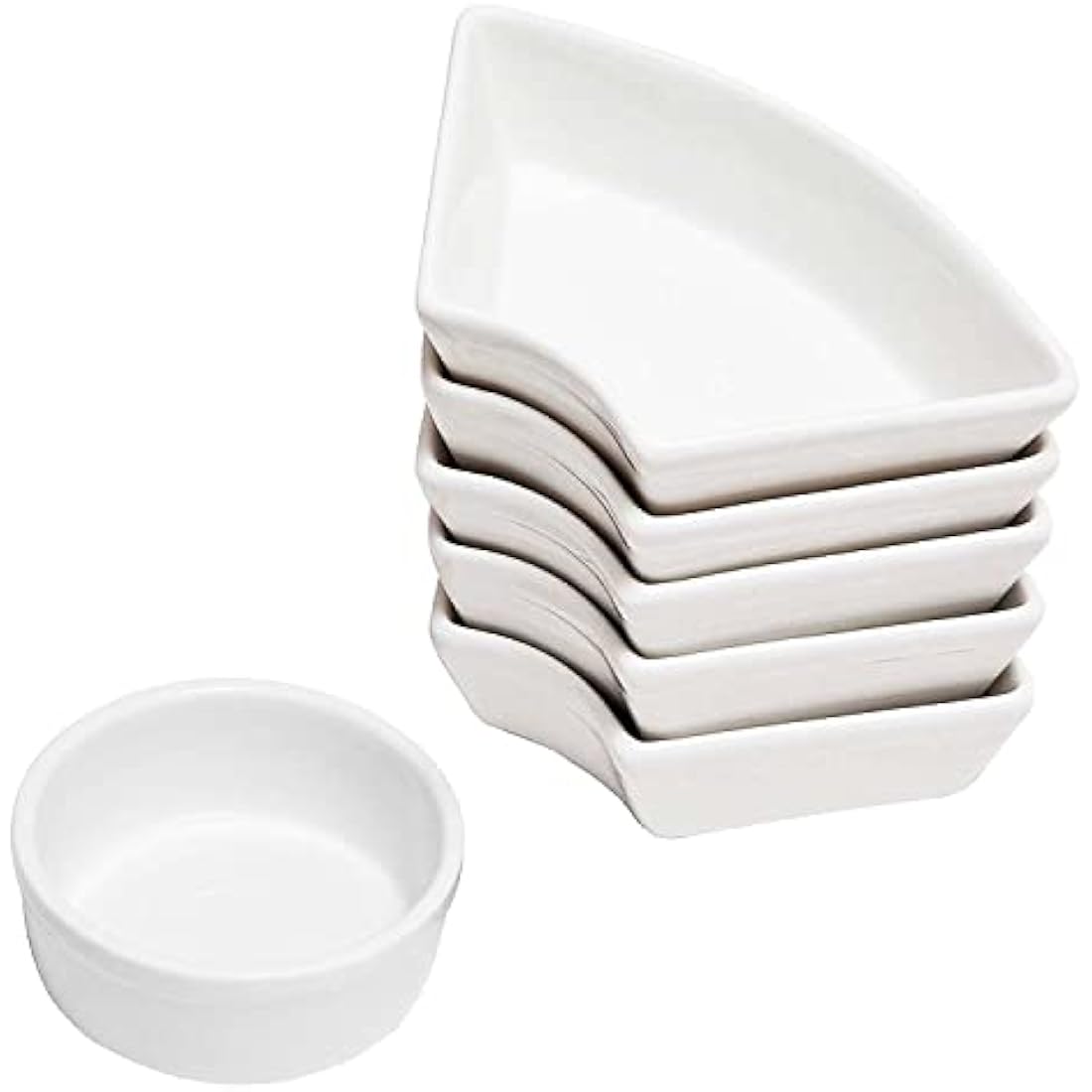 Jolof Store Rotating Lazy Susan Dip Set | 6 Ceramic Serving Dishes