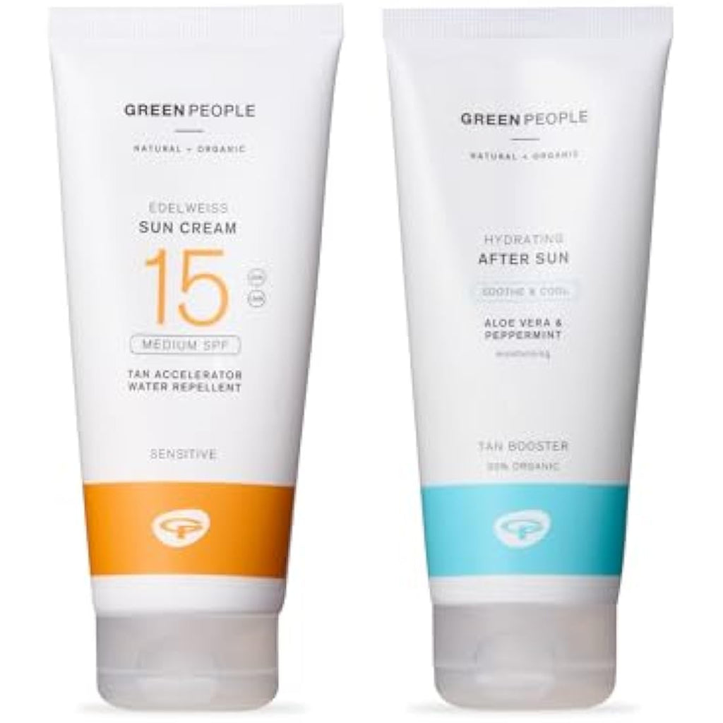Green People Organic SPF15 Sun Cream & After Sun Set - 2x200ml