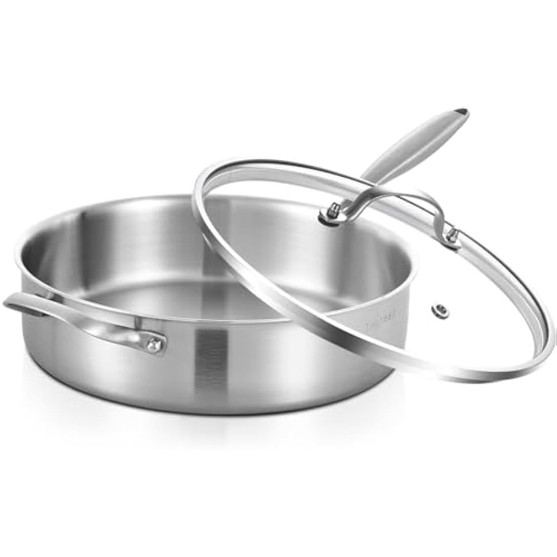 Inqibee 28cm Tri-Ply Stainless Steel Sauté Pan with Lid | Induction Safe