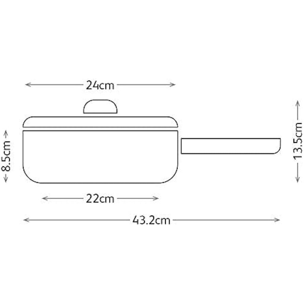 Judge Stainless Steel 24cm Saute Pan | Induction Ready with Glass Lid