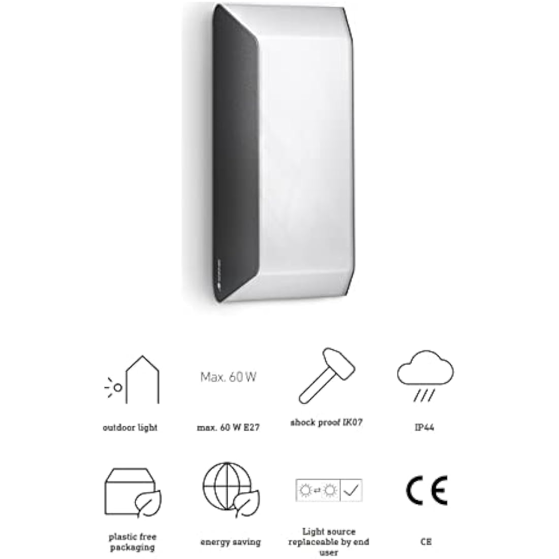 Steinel L 30 Anthracite Outdoor Wall Light – Modern E27 Patio Lamp