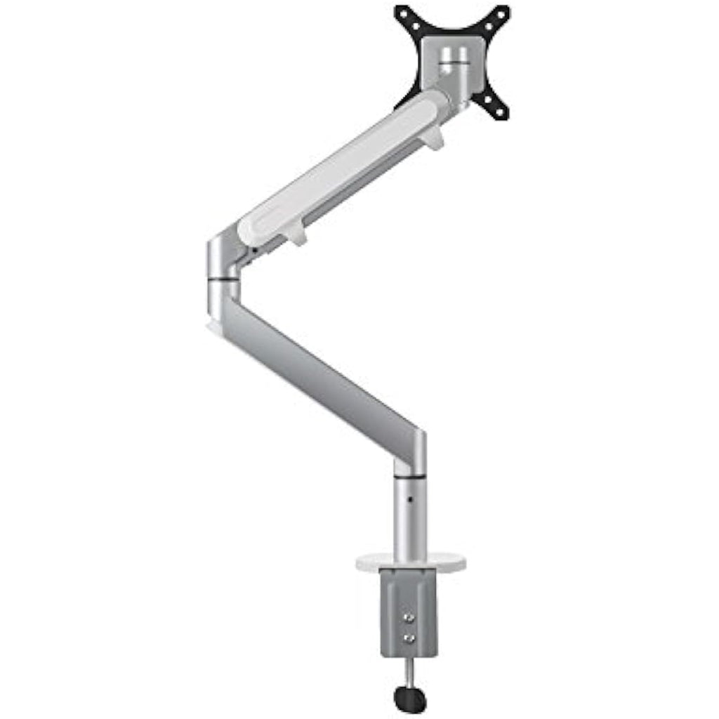 ThingyClub Single Gas Spring Monitor Arm | 10-27" VESA Desk Mount - Silver