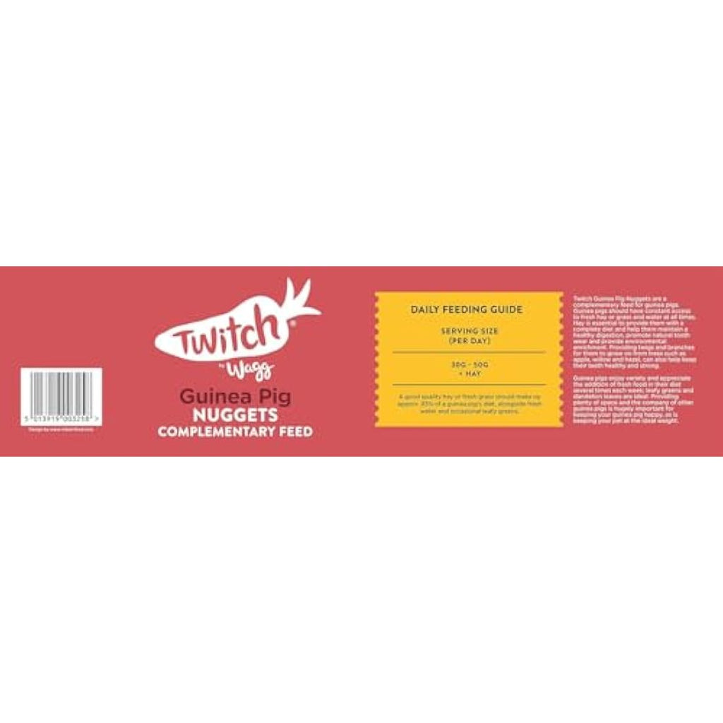 Wagg Twitch Guinea Pig Food 10kg – High Fibre Nuggets for Healthy Skin